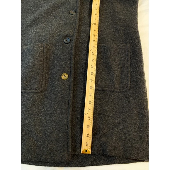 J Crew Vintage 90s Boiled Wool Jacket / Dark Gray Driving Jacket / Size PL - Picture 11 of 14